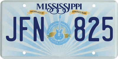 MS license plate JFN825