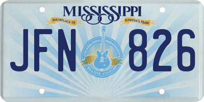 MS license plate JFN826