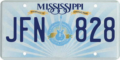 MS license plate JFN828