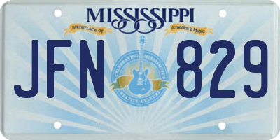 MS license plate JFN829