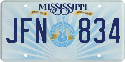 MS license plate JFN834