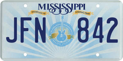 MS license plate JFN842