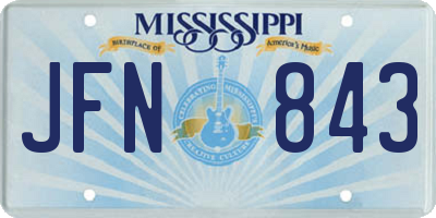 MS license plate JFN843