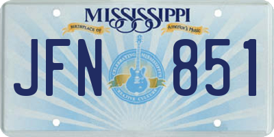 MS license plate JFN851