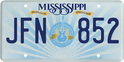 MS license plate JFN852