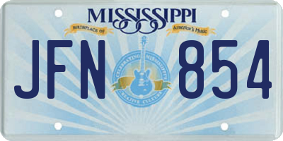 MS license plate JFN854
