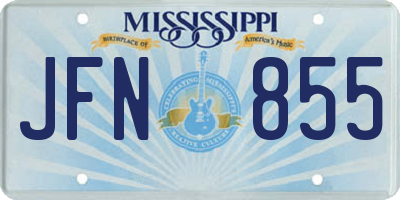 MS license plate JFN855
