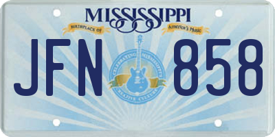 MS license plate JFN858