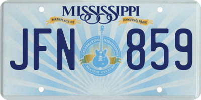MS license plate JFN859