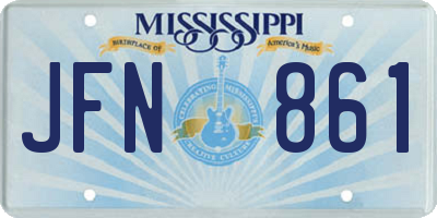 MS license plate JFN861