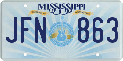 MS license plate JFN863