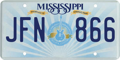 MS license plate JFN866
