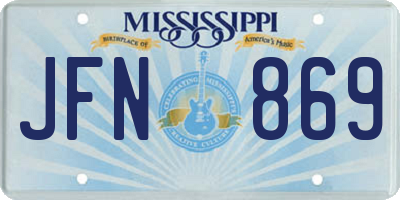 MS license plate JFN869