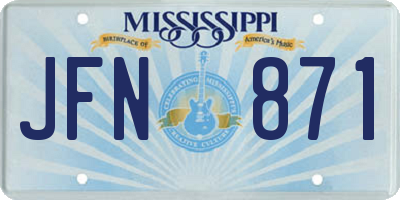 MS license plate JFN871