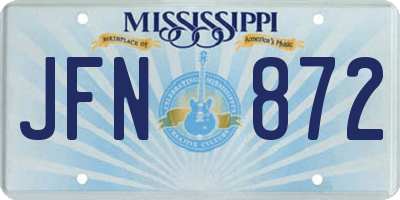 MS license plate JFN872