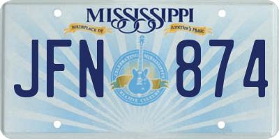 MS license plate JFN874
