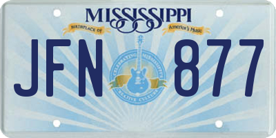 MS license plate JFN877