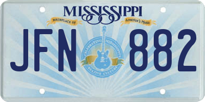 MS license plate JFN882