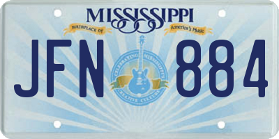 MS license plate JFN884