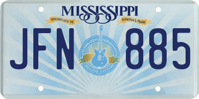 MS license plate JFN885