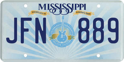 MS license plate JFN889