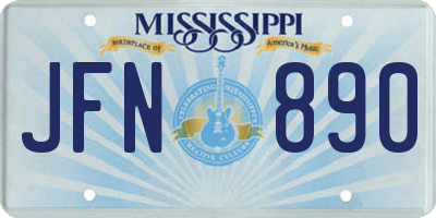 MS license plate JFN890