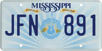 MS license plate JFN891