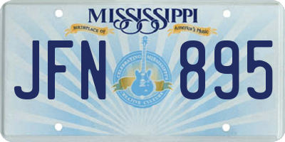 MS license plate JFN895