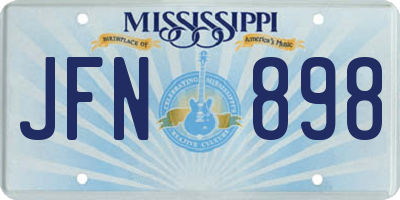 MS license plate JFN898