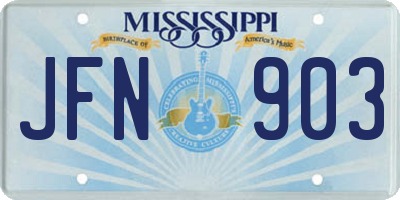 MS license plate JFN903