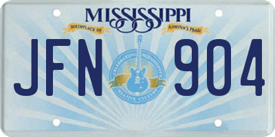MS license plate JFN904