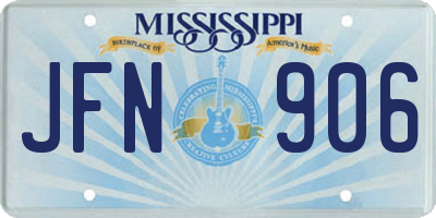 MS license plate JFN906