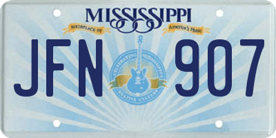 MS license plate JFN907