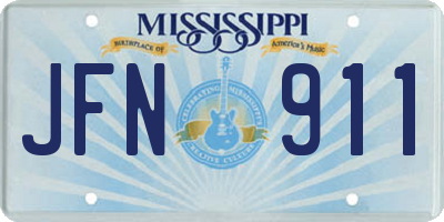 MS license plate JFN911