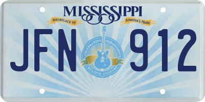 MS license plate JFN912