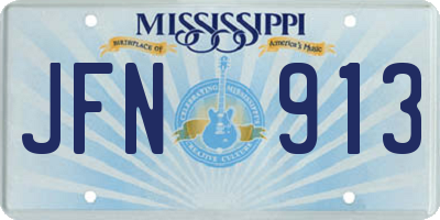 MS license plate JFN913