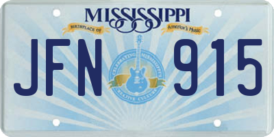 MS license plate JFN915
