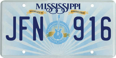 MS license plate JFN916
