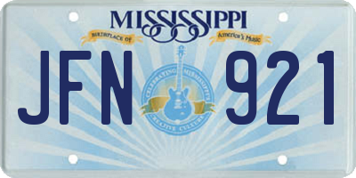 MS license plate JFN921