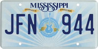 MS license plate JFN944