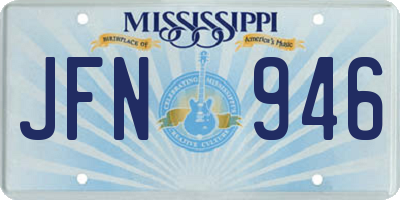 MS license plate JFN946