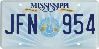 MS license plate JFN954