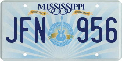 MS license plate JFN956