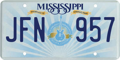 MS license plate JFN957