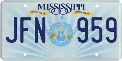 MS license plate JFN959