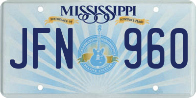 MS license plate JFN960