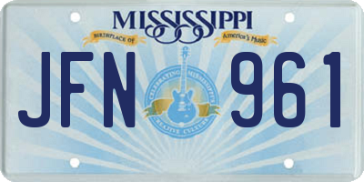 MS license plate JFN961
