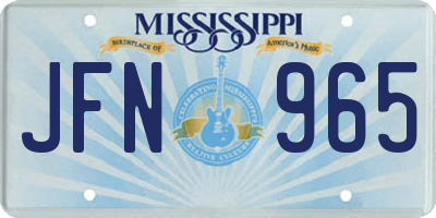 MS license plate JFN965