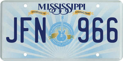 MS license plate JFN966