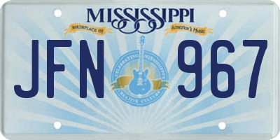MS license plate JFN967
